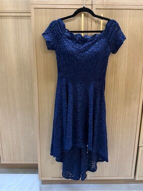 City Studio Navy Lace Dress